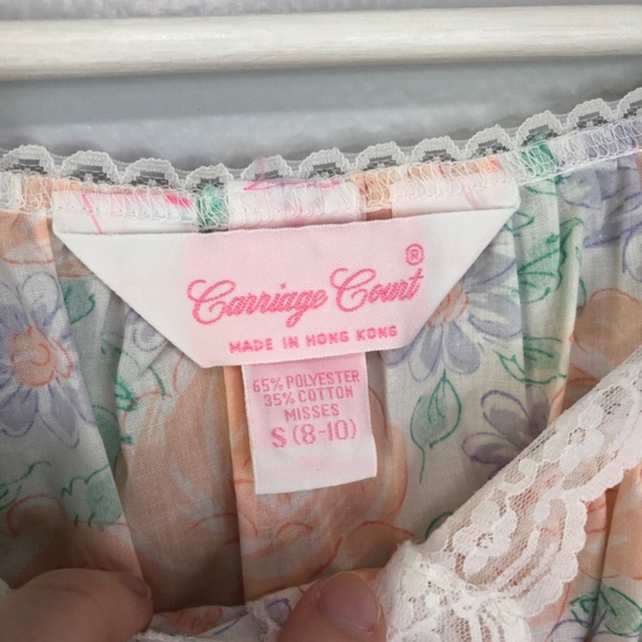 Carriage Court Vintage Floral Lace Nightgown and Coat Set Small - Picture 4 of 14